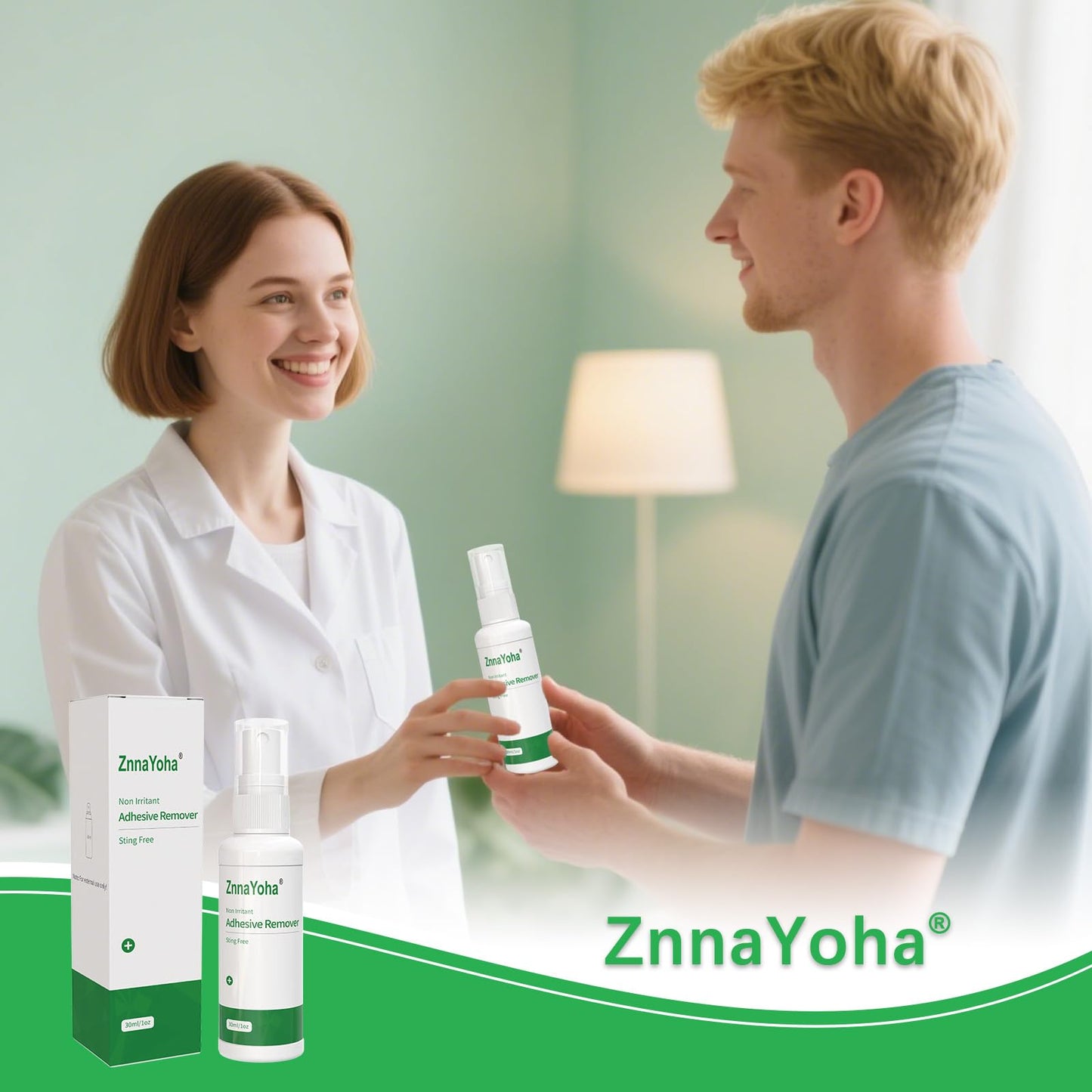 ZnnaYoha Adhesive Remover Spray – Gentle, Alcohol-Free 1oz/30ml