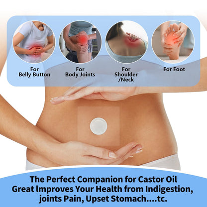 120PCS Castor Oil Patches – Transparent PU Film Belly Button Patches, Leak-Proof, Self-Adhesive & Disposable (Oil Not Included)