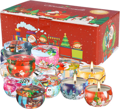 16pcs Christmas Scented Candles Set | 2.5oz Soy Wax Aromatherapy Gift for Women