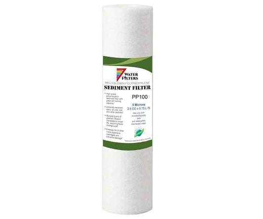 10" 5 micron Polypropylene Sediment Filter, Fits All Standard Filter Housings, W2.5inch H9.75inch