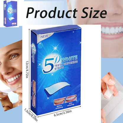 28 Whitener Strips 5D Teeth Whitening - Low-Sensitivity Safe Whitening for Coffee, Wine, Tobacco (14 Packs)