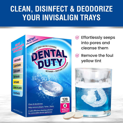 36-Unit Retainer & Denture Cleaning Tablets | Aligners, Night Guards & Mouthguards | Dental Duty