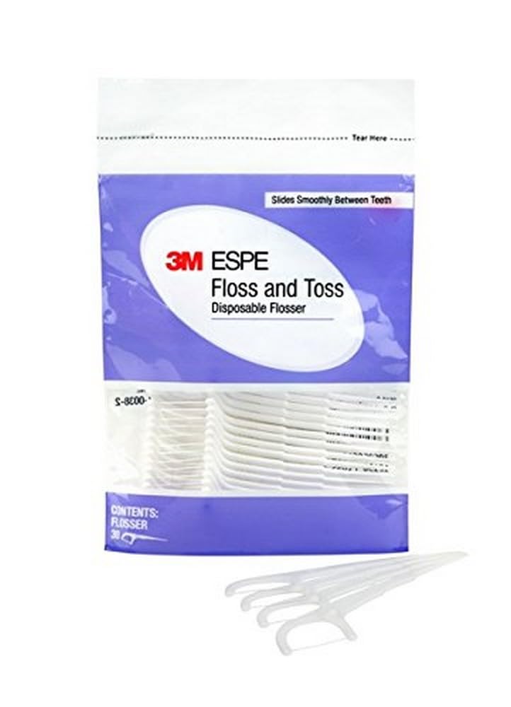 3M Floss and Toss Disposable Flosser – Floss & Toothpick in One (Pack of 30)