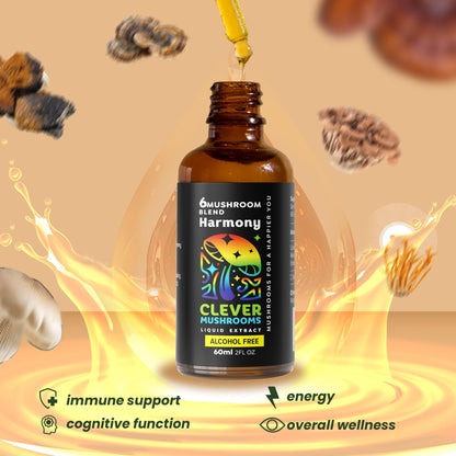 6 Blend Mushroom Liquid Extract – Alcohol-Free, US-Grown (1 fl oz)