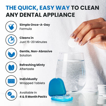 60-Unit Retainer & Denture Cleaning Tablets – Mouthguard Cleaner | Dental Duty