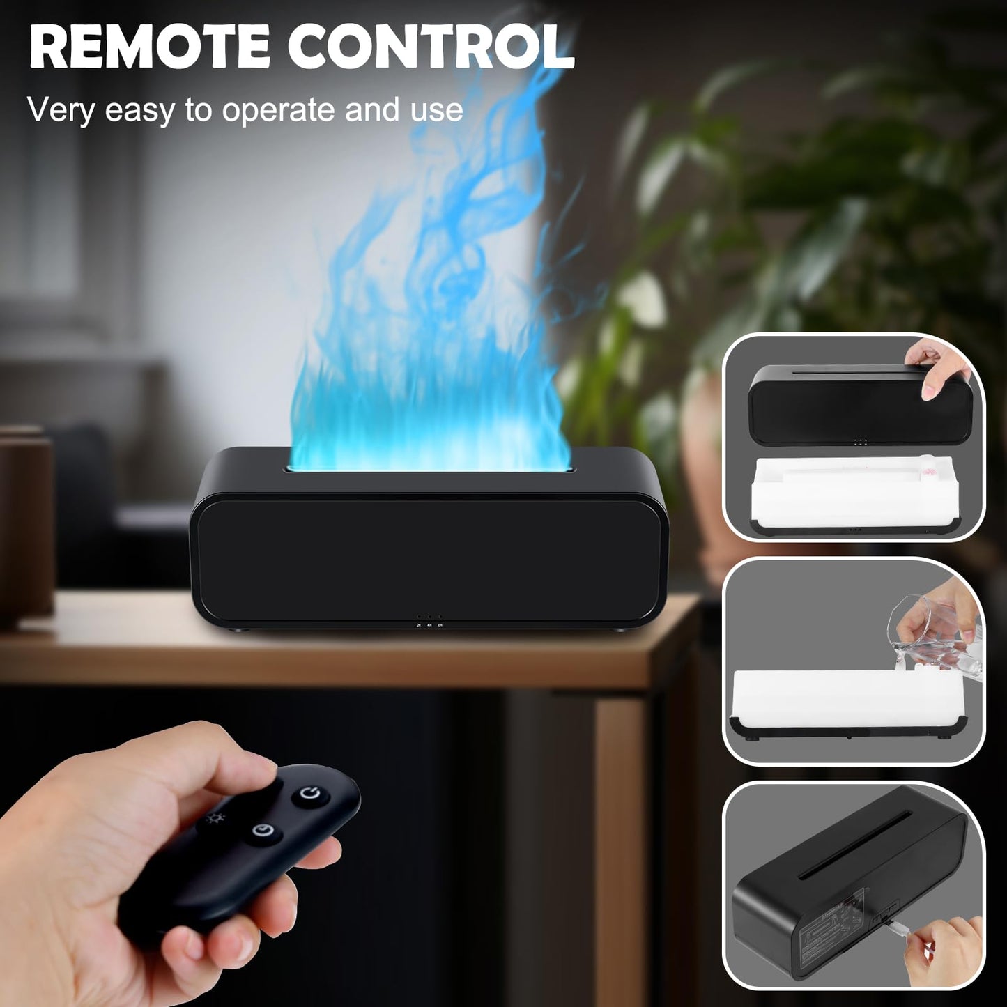 7Color Flame Diffuser – Bonfire & Fireplace 10.7in x 3in x 3.1in