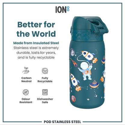 Leak Proof Thermal Steel Water Bottle, Insulated, Space, 320ml (11oz)