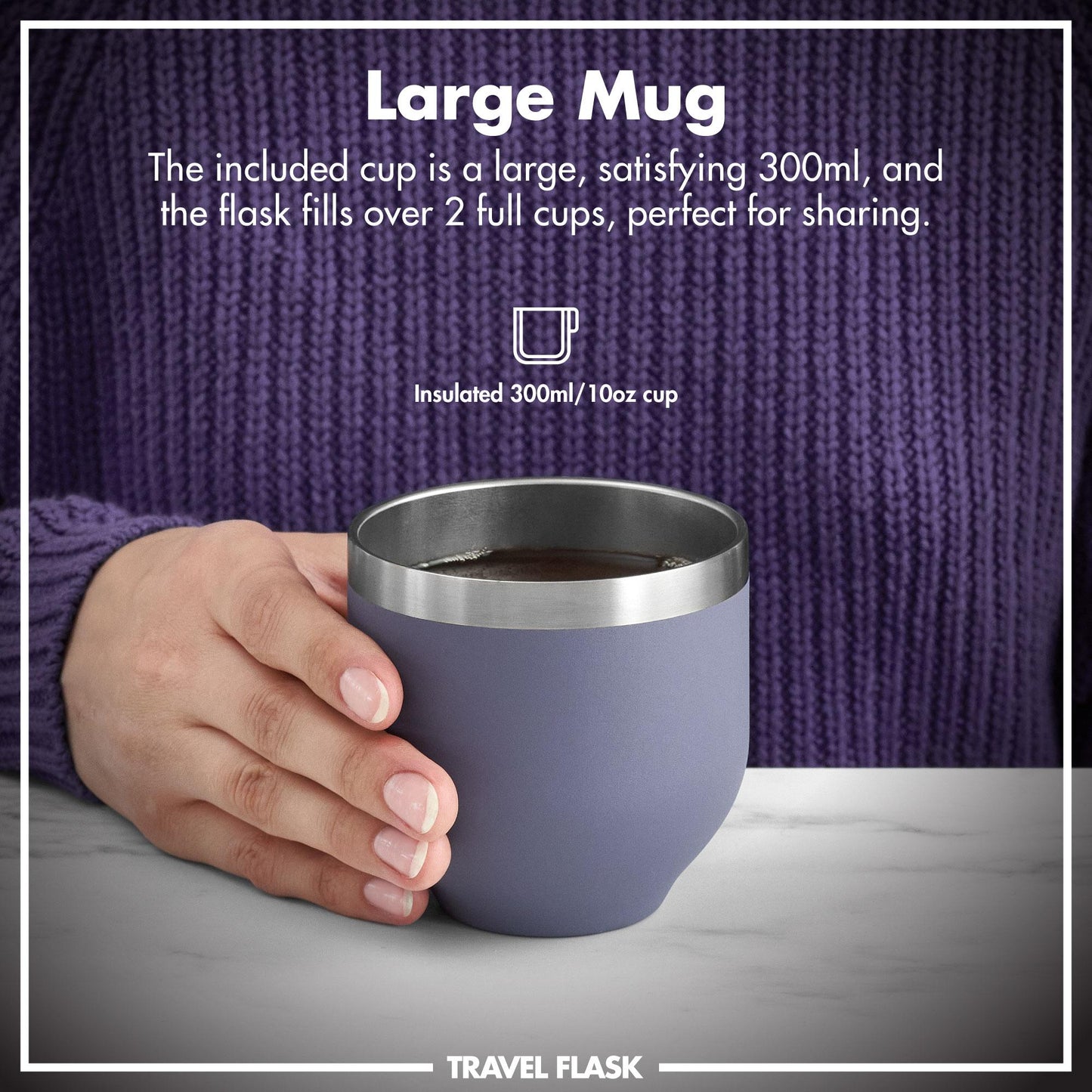 Luma Vacuum Insulated, Flask & Mug, Purple, 700ml (24oz)