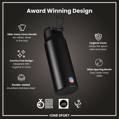 NFL x ION8 Insulated Steel Water Bottle, NFL Bills, 750ml (24oz)