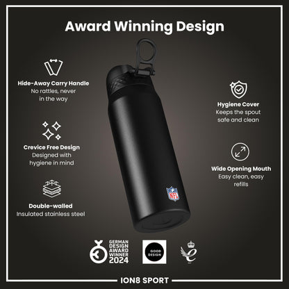 NFL x ION8 Insulated Steel Water Bottle, NFL Rams, 750ml (24oz)