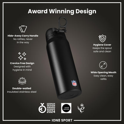 NFL x ION8 Insulated Steel Water Bottle, NFL Eagles, 750ml (24oz)