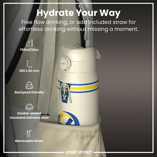 NFL x ION8 Insulated Steel Water Bottle, NFL Rams, 750ml (24oz)