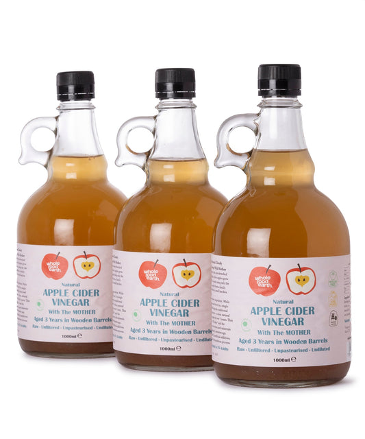 Apple Cider Vinegar 3 x 1L With "Mother" | Raw | Unpasturised | Unfiltered | GMO Free