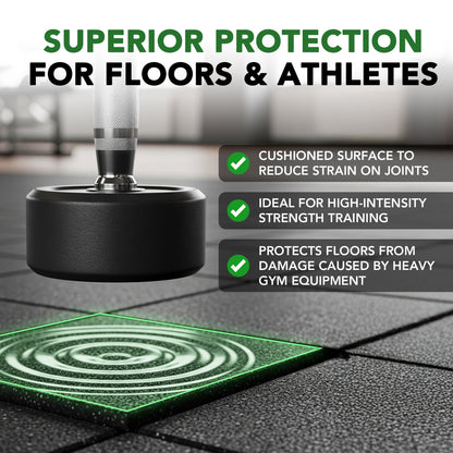 43mm Sprung PRO Rubber AntiShock Gym Flooring Tile