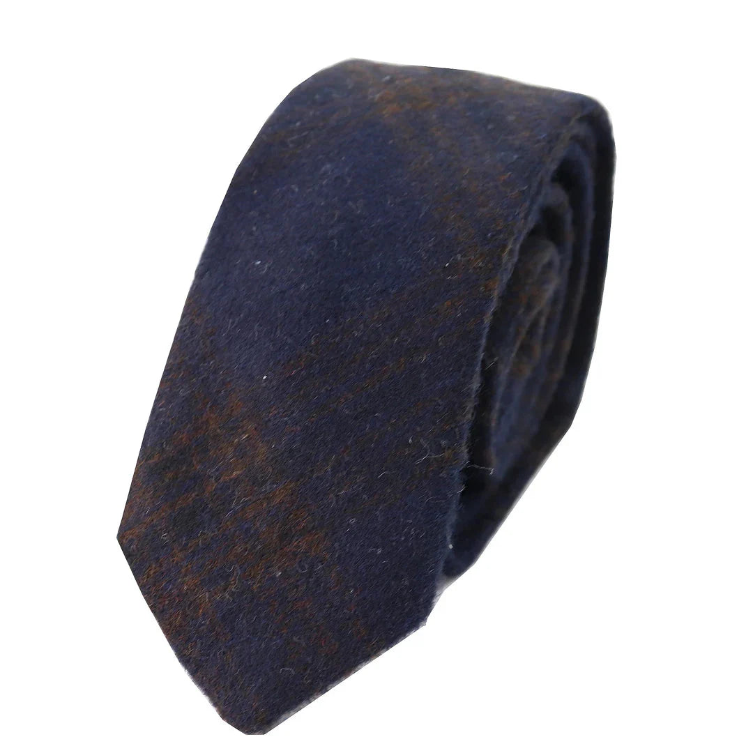281 - Men's Herringbone Tweed Wool Tie & Hankerchief 2"