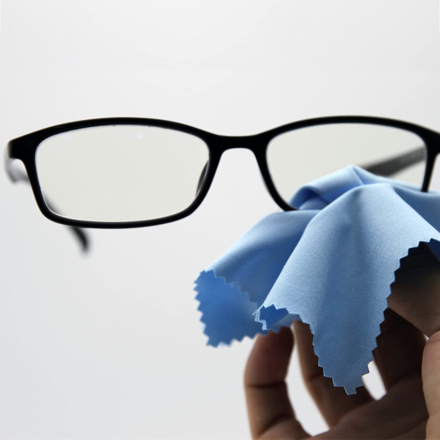 AAwipes Blue Microfiber Cleaning Cloths Bulk 100 (5.5x5.5 in) No Logo – Eyeglasses, Lenses, Screens (V1515)