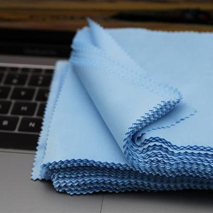 AAwipes Blue Microfiber Cleaning Cloths Bulk 100 (5.5x5.5 in) No Logo – Eyeglasses, Lenses, Screens (V1515)