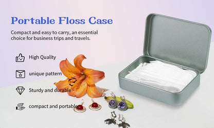 Aaymoous 2-Pack Dental Floss Portable Case – Travel Floss Pick Dispenser