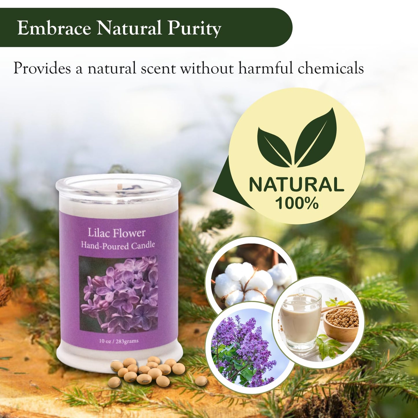 ADK Lilac Scented Candle – 4.5 oz Aromatherapy Candle, Hand-Poured in USA | Premium Soy Wax | Adirondack Fragrance Farm