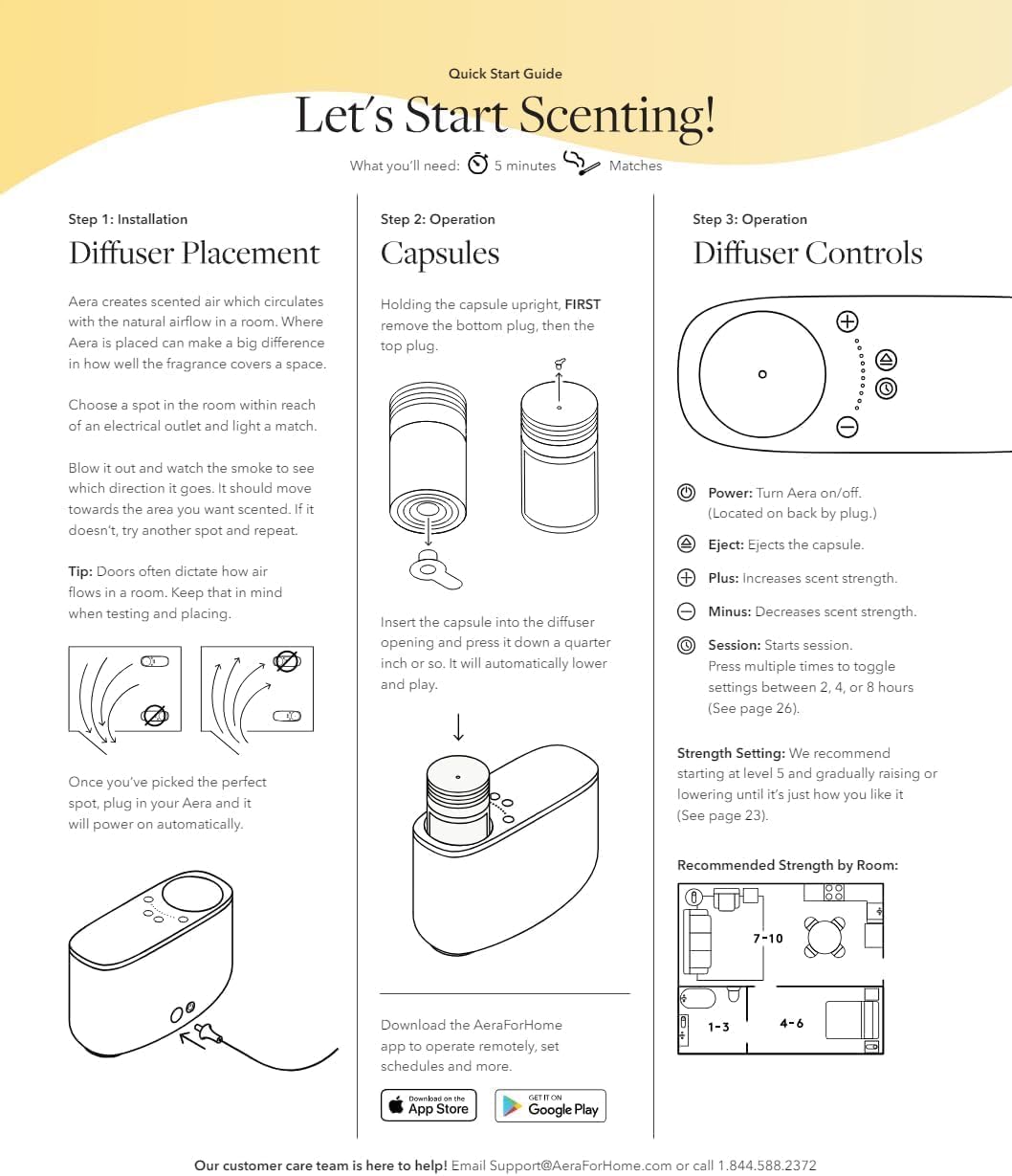 Aera Essential Oil Diffuser Bundle – Beach House Scent, Alexa & App Control (500–1000 sq ft)