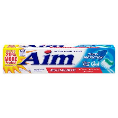 Aim Cavity Protection Gel Toothpaste Ultra Mint 5.50 oz Pack of 11