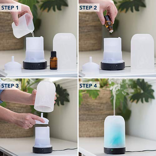 Airome Sparkling Sands Medium Essential Oil Diffuser – 100 mL, Ultrasonic, 8 LED Lights