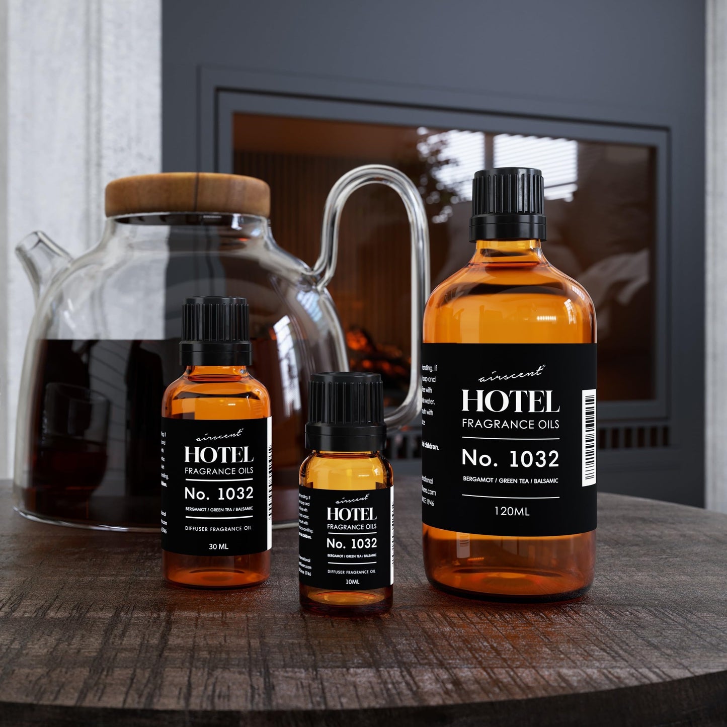 AirScent Hotel Diffuser Oil No. 1032 – Bergamot Green Tea, Hotel Scent Dupe | 120 mL Glass Bottle