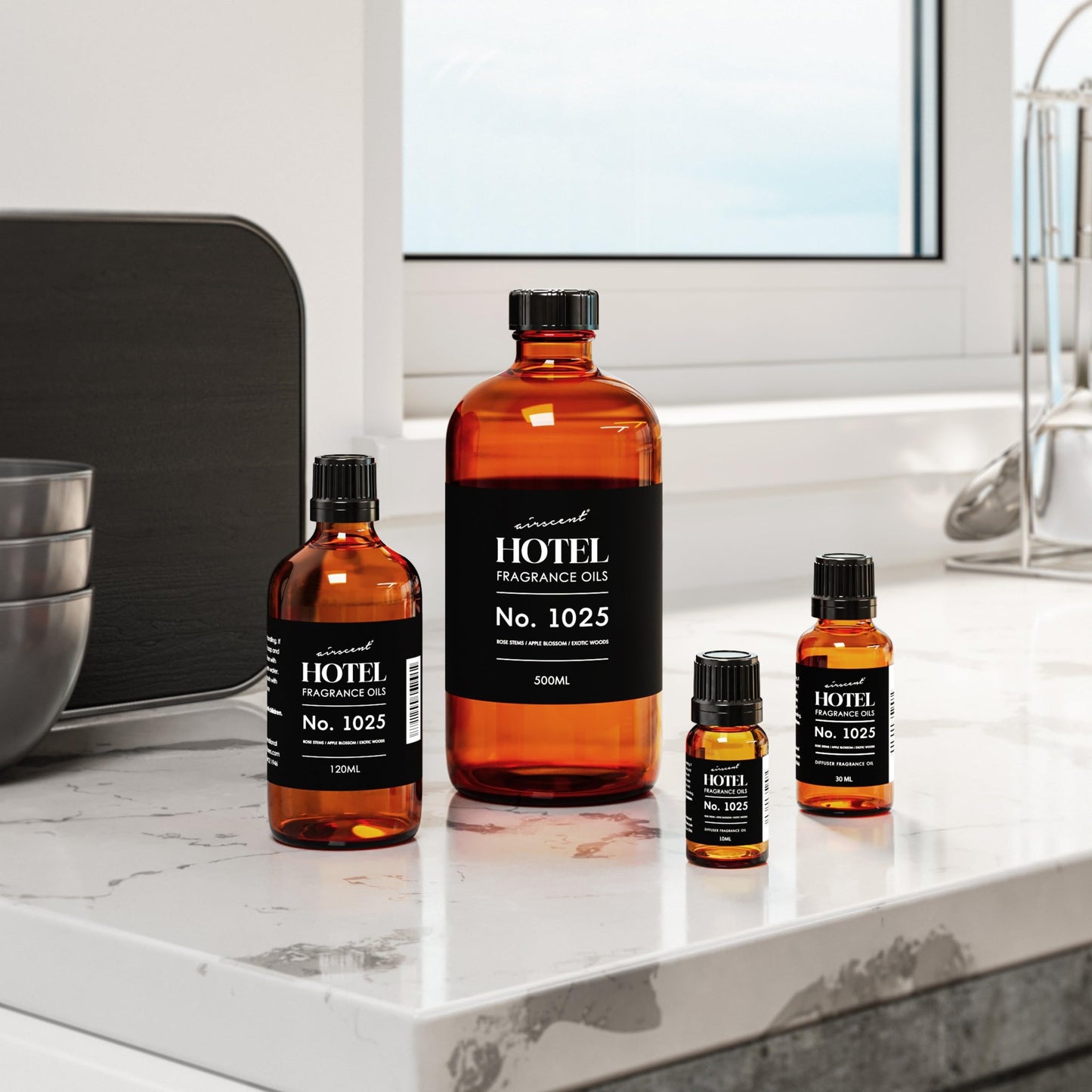 AirScent Hotel Diffuser Oil No. 1025 – Rose Stems Apple Blossom Exotic Woods (10 mL) | Premium Fragrance Oil for Ultrasonic & Waterless Diffusers