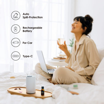 Airversa AN6 White Waterless Diffuser – 0.7 oz / 20 mL, Battery-Operated