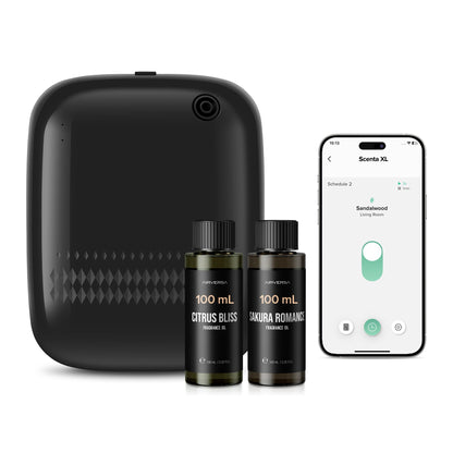 Airversa Waterless Diffuser Starter Kit — 400 mL, Covers Up to 2000 sq ft (Sakura Romance & Citrus Bliss)