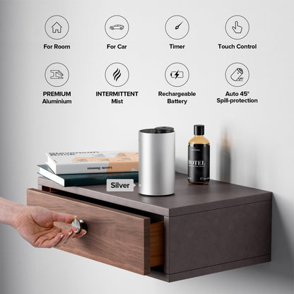 Airversa Waterless Essential Oil Diffuser - ANX Premium Metal Mint, 3 Timer Settings, 3 Mist Levels, USB-C