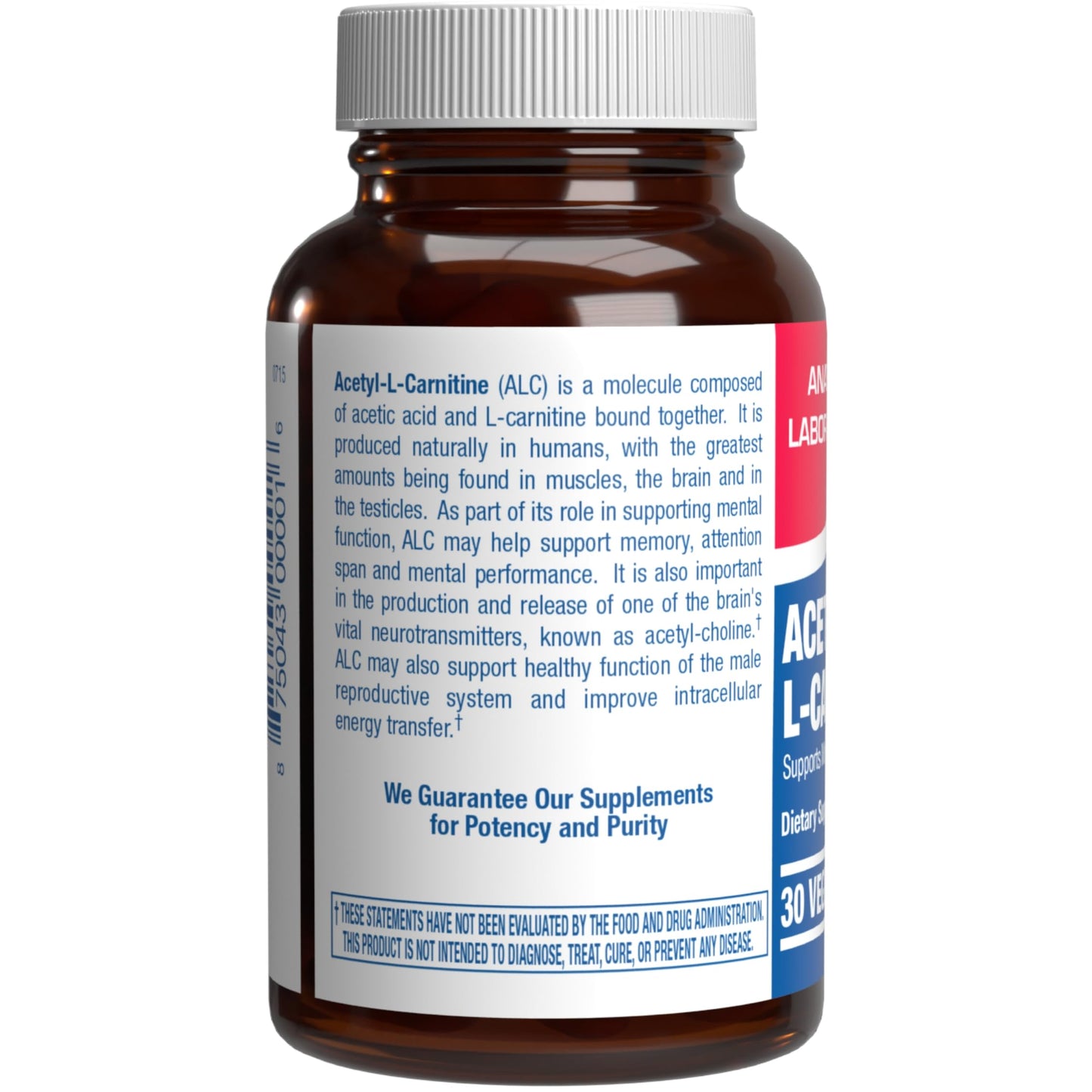 ALCAR 500mg Acetyl L-Carnitine – Brain, Nerve & Memory Support – Vegetarian, Non-GMO, Made in USA – 30 Servings