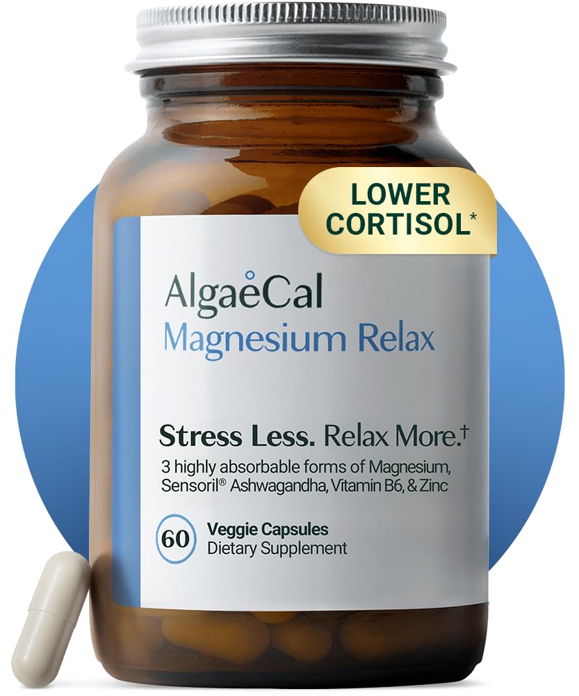 AlgaeCal Magnesium Relax™ Chelated Mg with Ashwagandha for Sleep & Anxiety