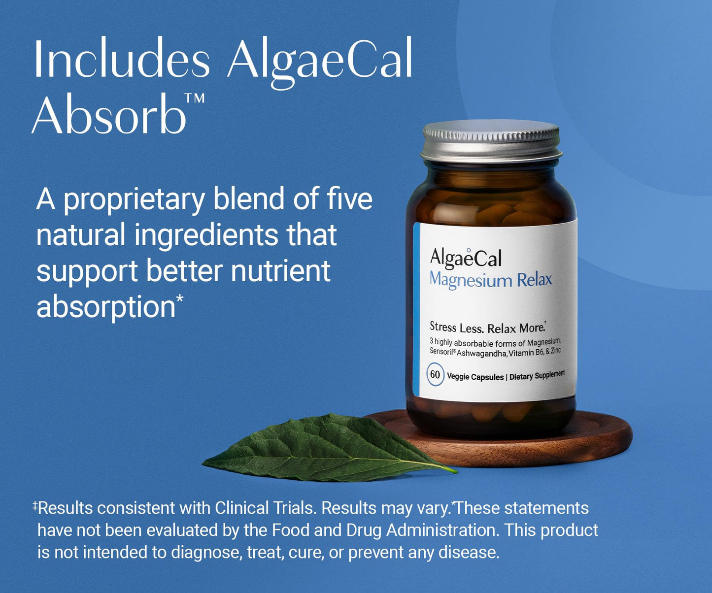 AlgaeCal Magnesium Relax™ Chelated Mg with Ashwagandha for Sleep & Anxiety
