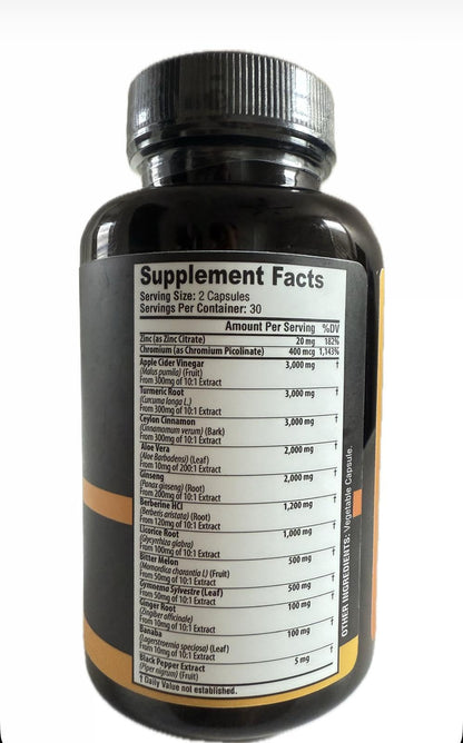 Ceylon Cinnamon Capsules + Apple Cider Vinegar – Turmeric 3000mg, Berberine 1200mg, 60 Count