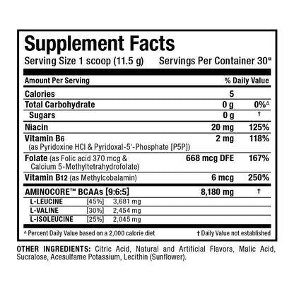 ALLMAX Nutrition AMINOCORE BCAA Powder – 8,180 mg BCAAs per Serving, Pineapple Mango, 315 g | Intra & Post-Workout Recovery