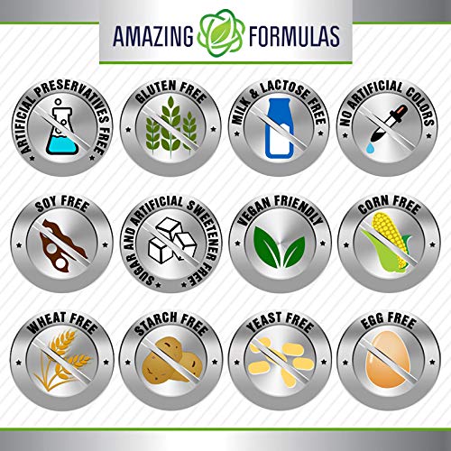 Amazing Formulas Berberine Complex with Bitter Melon & Banaba – 1250 mg per Serving | Veggie Capsules | Non-GMO | Gluten-Free | Made in USA