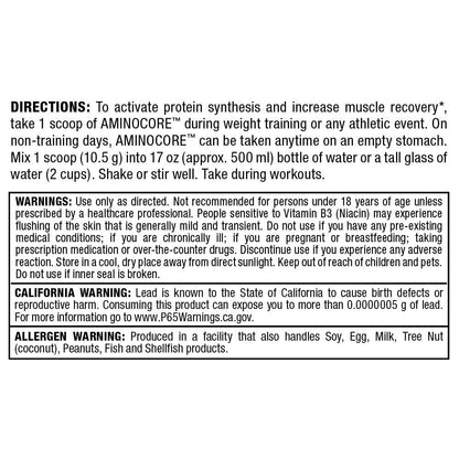 ALLMAX AMINOCORE BCAA Powder – Intra & Post-Workout Recovery, Gluten Free, Sweet Tea 315 g