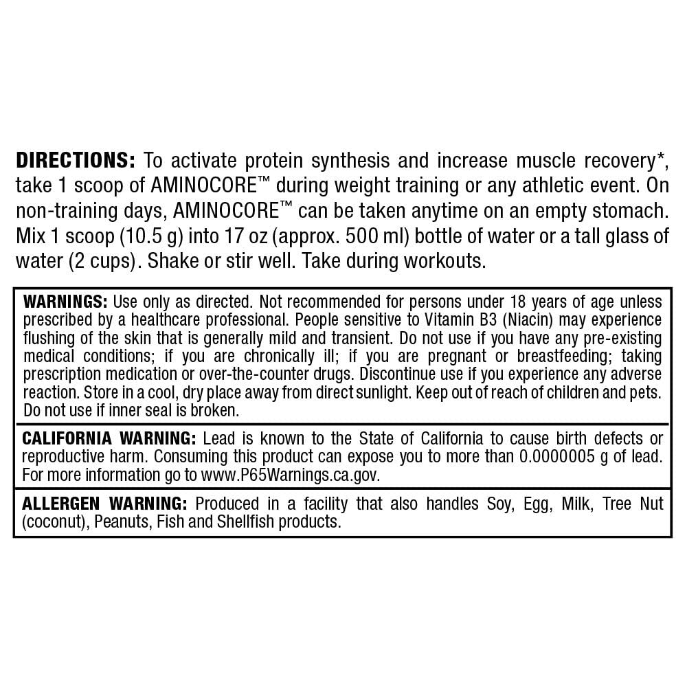 ALLMAX AMINOCORE BCAA Powder – Watermelon, 8,180 mg BCAAs, 945 g