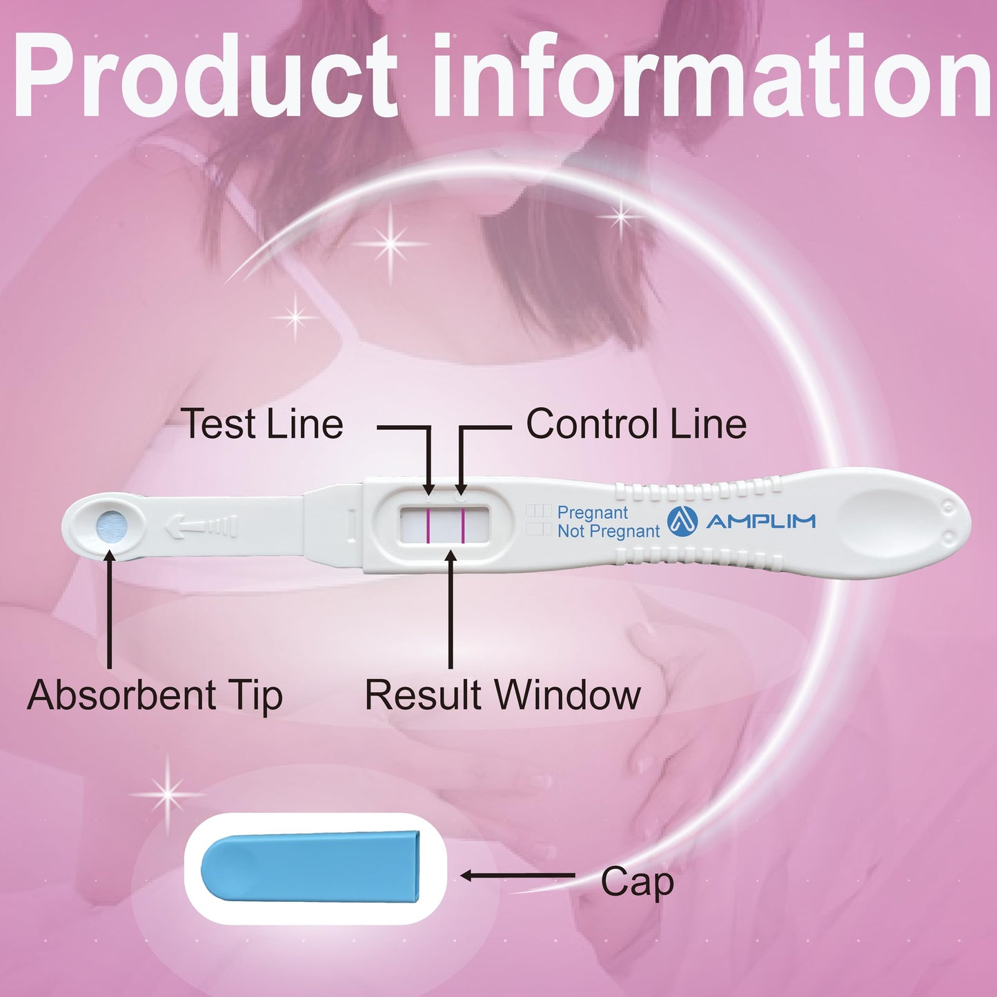 Amplim Early Detection Pregnancy Test Sticks 15 Pack – 99.99% Accurate, 10 mIU/mL HCG, FDA Cleared, 6 Days Sooner