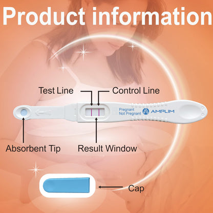 Amplim Early Detection Pregnancy Test, 6 Count – 99.99% Accurate, Ultra-Sensitive 10 mIU/mL HCG, Detects 6 Days Early, Midstream or Dip
