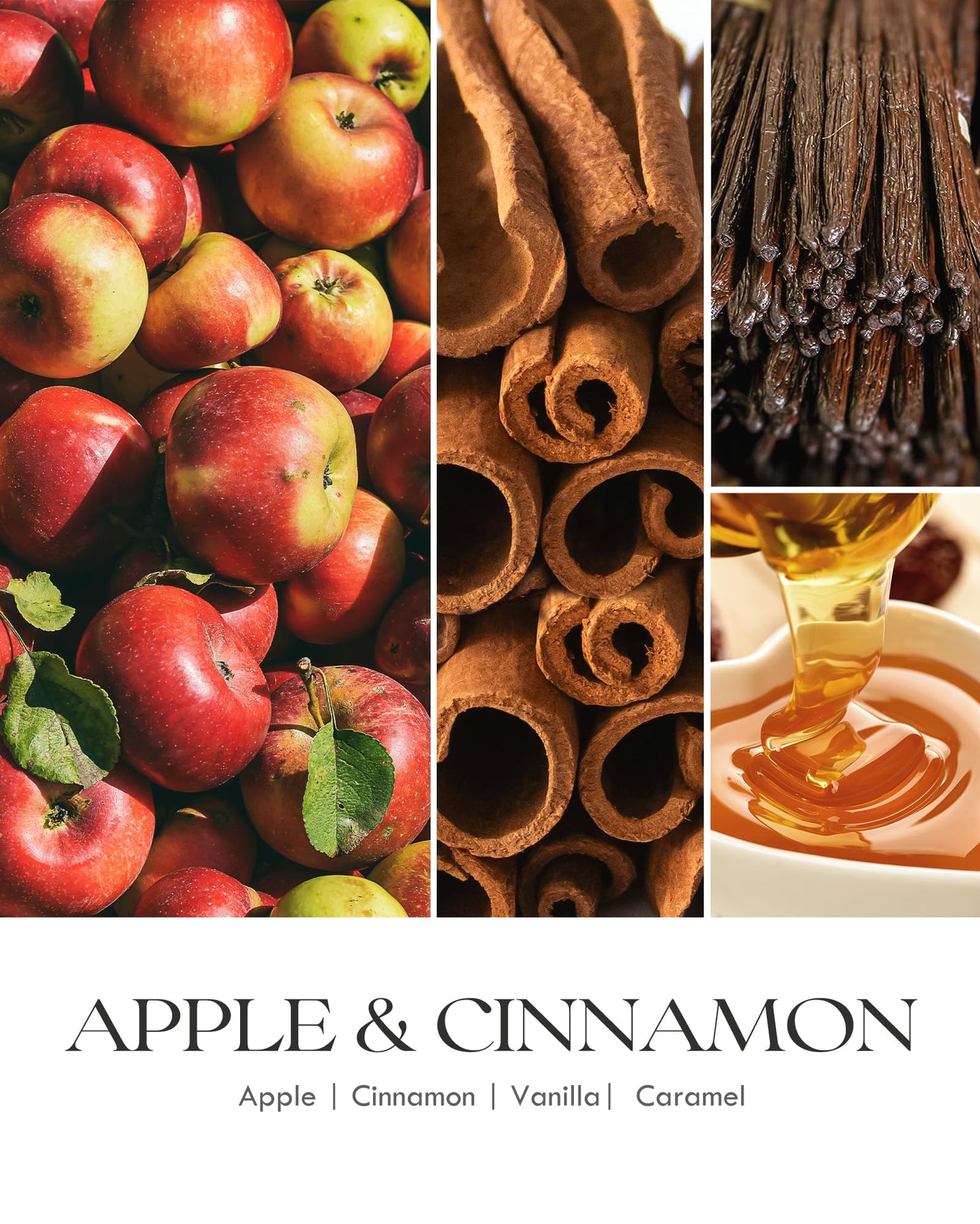 AOOVOO Apple Cinnamon Scented Candle with Crystals | 10oz Soy Wax for Women
