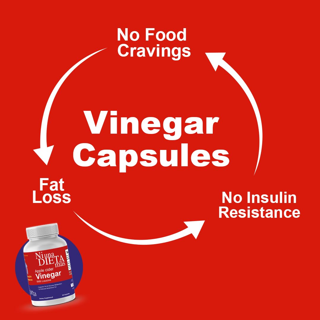 Reduce Abdominal Fat - Apple Cider Vinegar Capsules | Best for Weight Loss - NI UNA DIETA MÁS