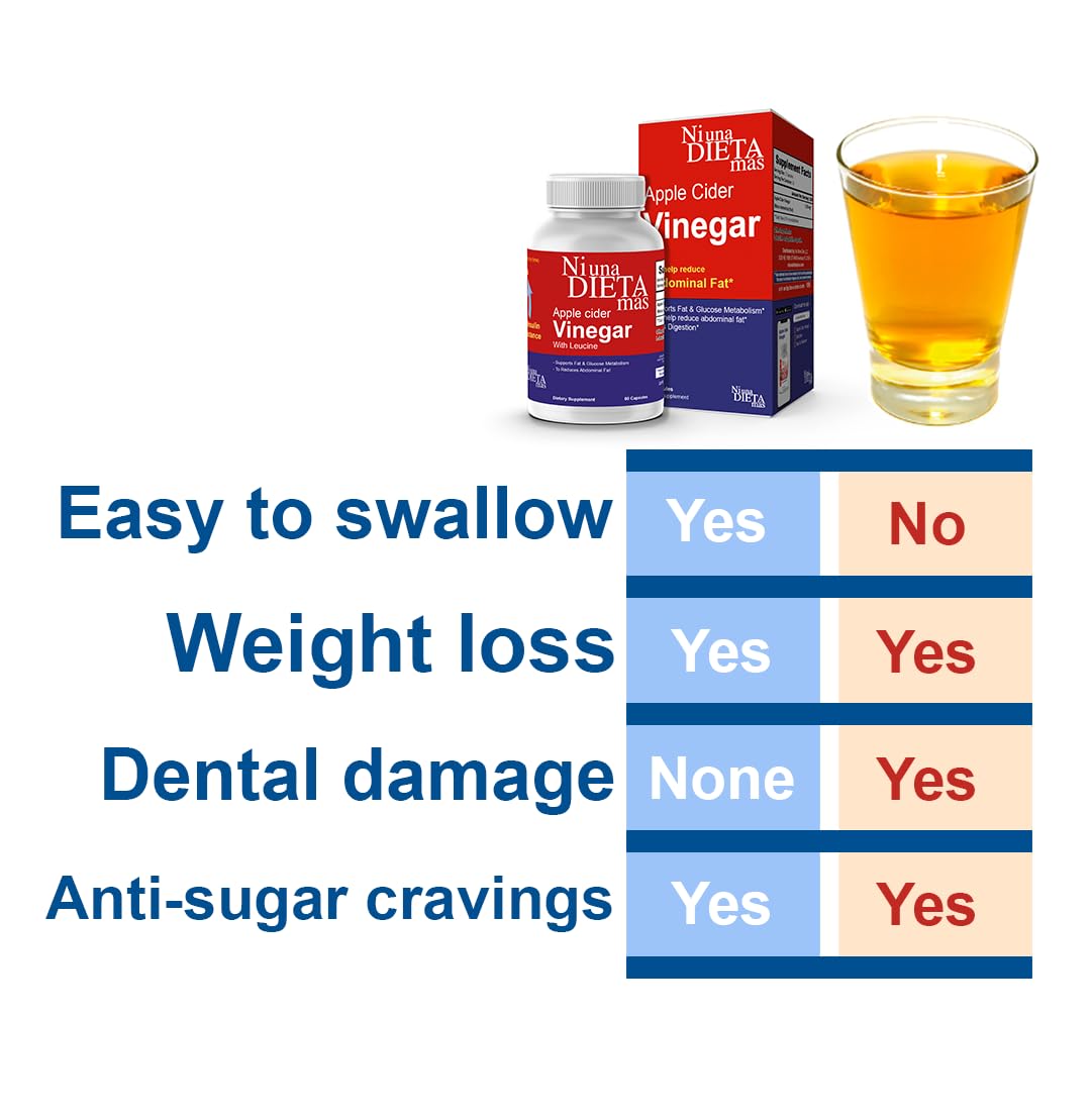 Reduce Abdominal Fat - Apple Cider Vinegar Capsules | Best for Weight Loss - NI UNA DIETA MÁS