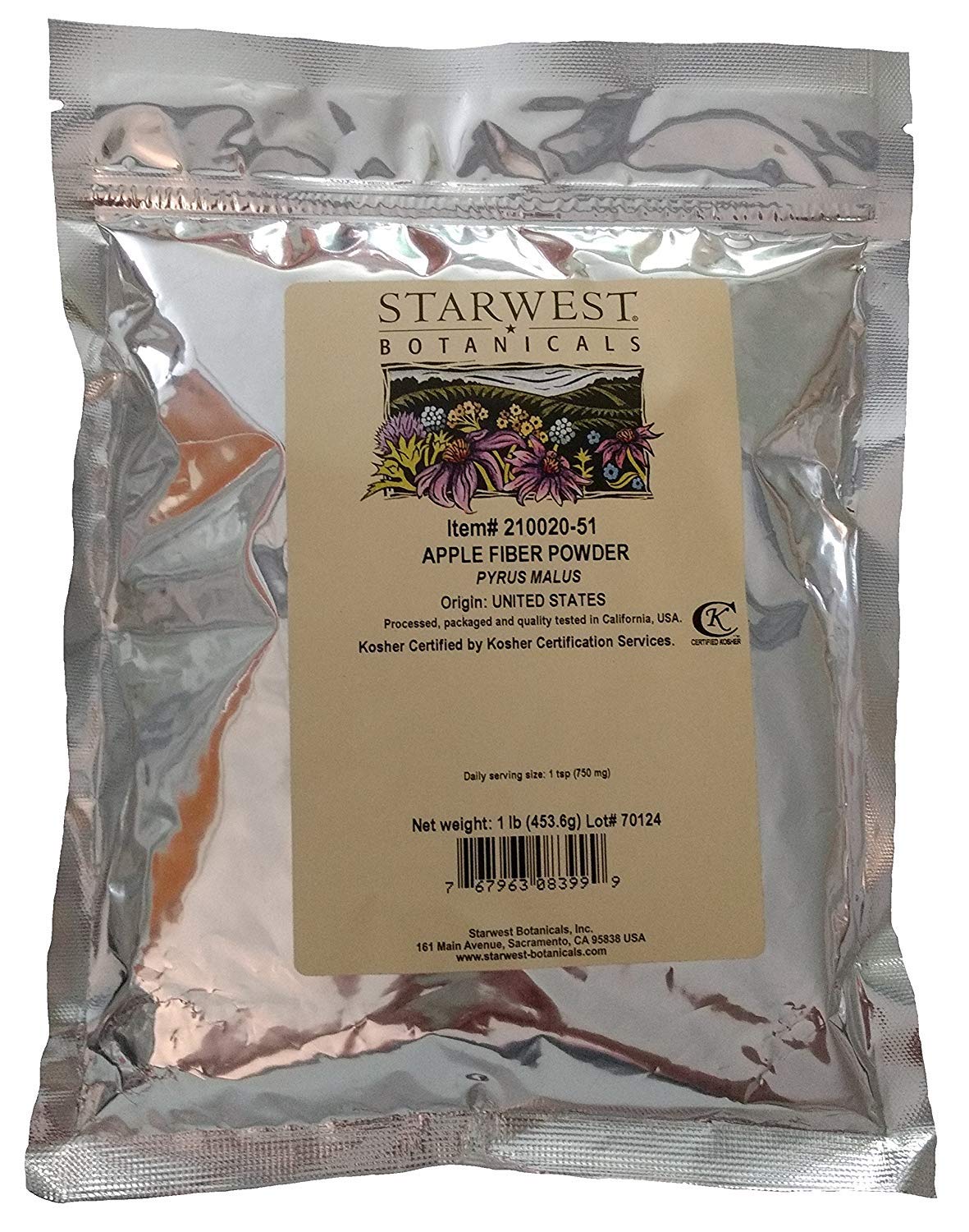 Apple Fiber Powder 1 LB | Starwest Botanicals