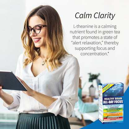 Applied Nutrition Healthy Brain All-Day Focus – 50 Tablets Pack of 2 | 3-in-1 Brain Booster with Turmeric
