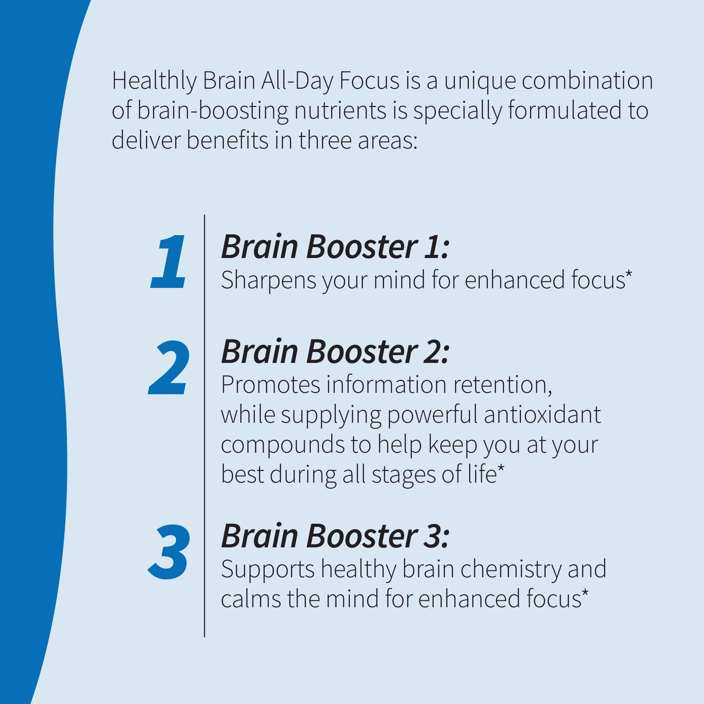 Applied Nutrition Healthy Brain All-Day Focus - 50 Tablets - 3-in-1 Brain Booster with Turmeric