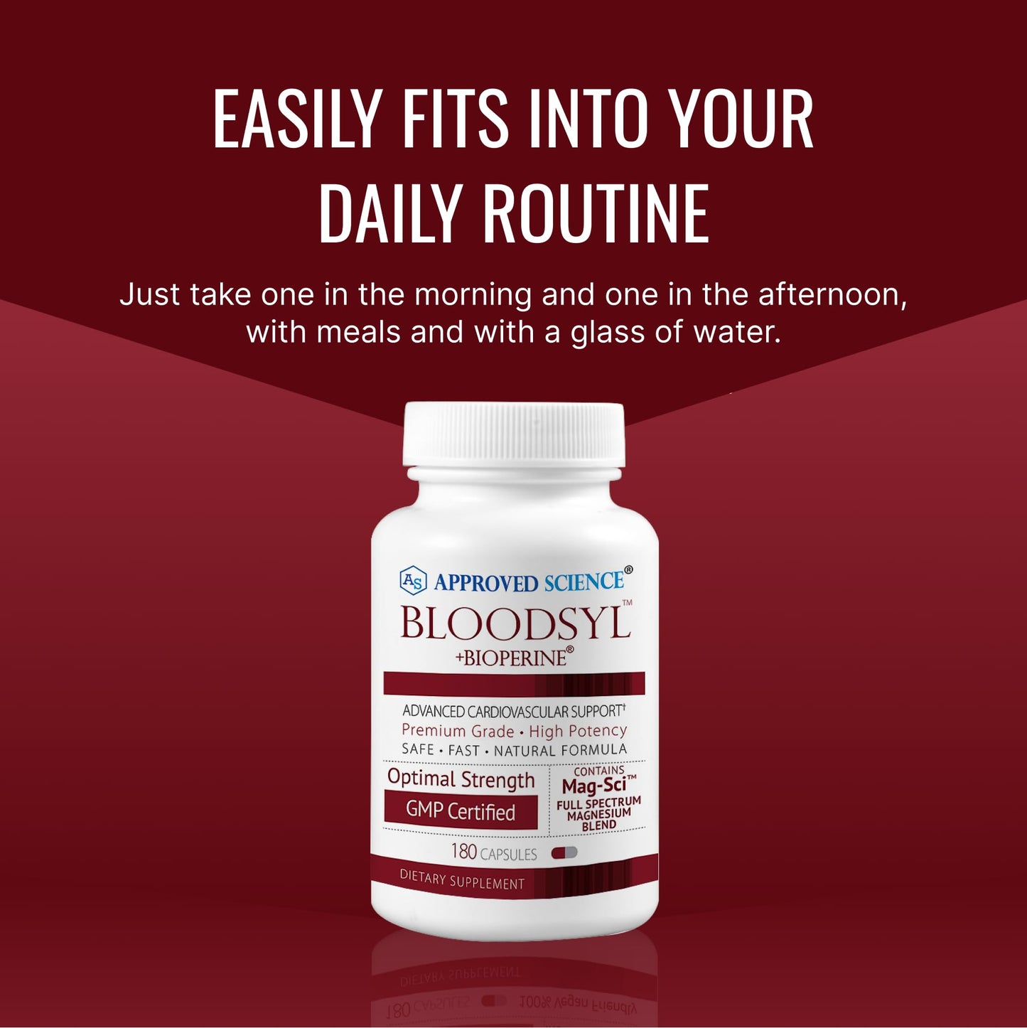 Approved Science Bloodsyl - Supports Blood Flow with Hawthorn Berry, Magnesium & BioPerine | Vegan 180 Capsules (Pack of 2)