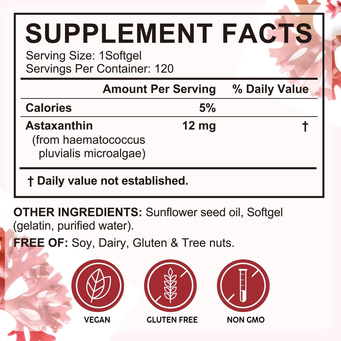 Arkture Astaxanthin 12mg | 120 Softgels – 4-Month Supply | Antioxidant Support