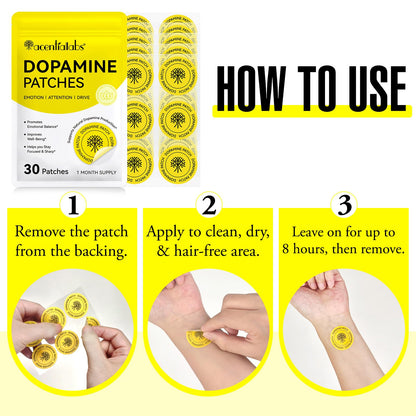 Arkture Dopamine Patches – Mood & Positivity Support | Plant-Based, 30 Vegan Patches